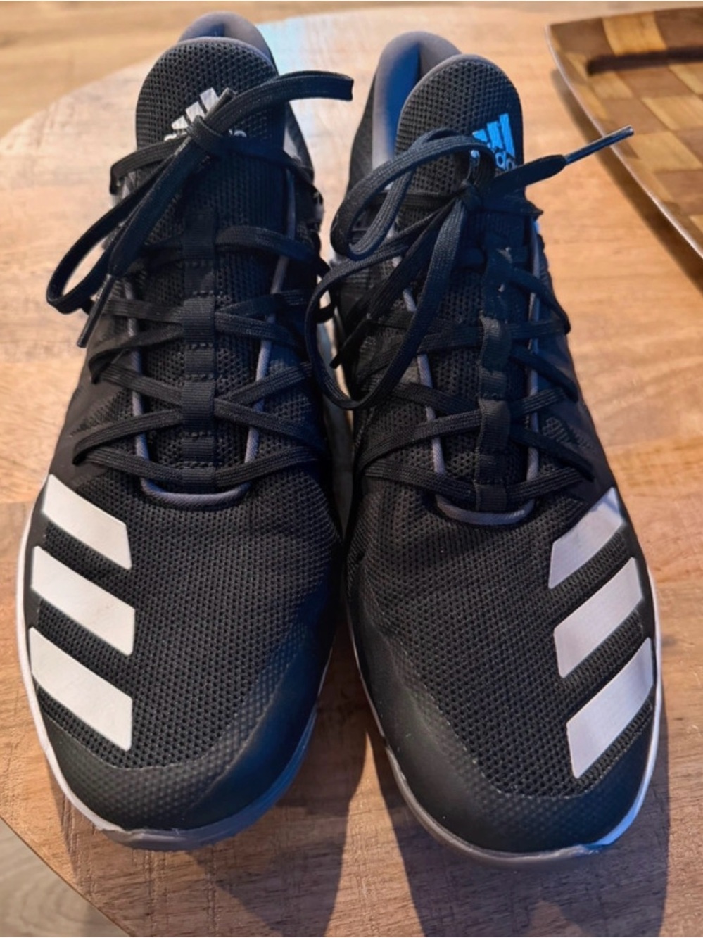 adidas Black Athletic Sneakers with White Three-Stripes